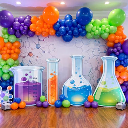 4 Pcs Science Lab Theme Party Decorations - style: Science