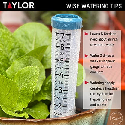 Taylor Freeze Proof Silicone Rain Gauge 7 Inch Capacity, Teal - size: 7 Inch