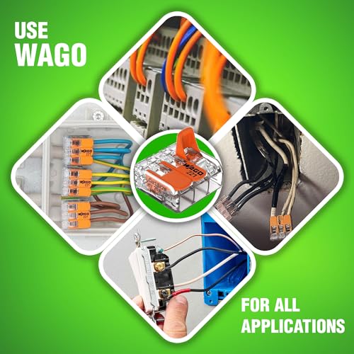 WAGO 221 Series 35pc Compact Splicing Wire Connectors | Includes (10x 221-2401), (10x 221-412), (10x 221-413), (5X 221-415) | WAGO Wire Connectors | 221 Straight Inline Splice | Electrical Lever Nuts - style: NAA221-35