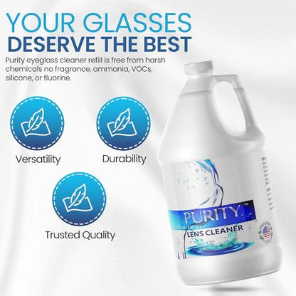 Purity Eye Glasses Lens Cleaner, Refill Eyeglass Lens Cleaning Gallon - size: 128 Fl Oz (Pack of 1)