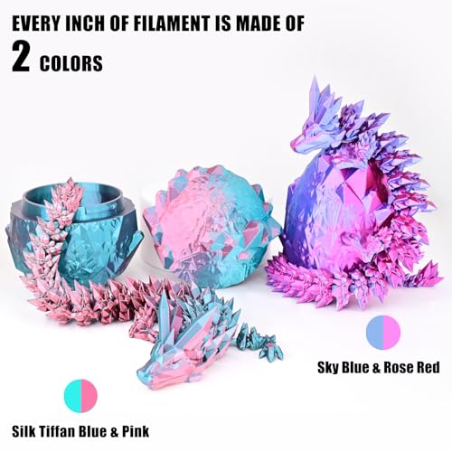 OVV3D PLA 3D Printer Filament Bundle, Dual Color Filament Silk PLA 1.75 - color: Blue Pink Purple Green