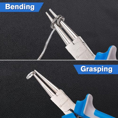 SPEEDWOX 5 Inch Round Nose Pliers, Mini Ultra Tapered Jaw - style: 5" Round Nose Plier