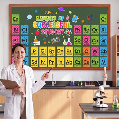 Pasimy 64 Pcs Science Bulletin Board Science Lab Cutout, Colorful