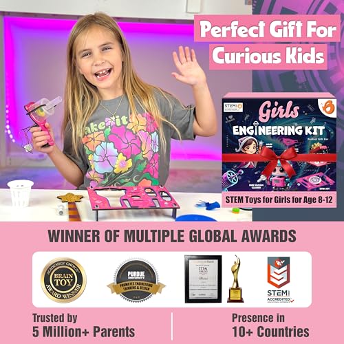 Butterfly EduFields 100+ Girls Engineering Science Kit for Kids Age 8-12 - style: 1.Girls Engineering Kit