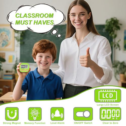 Digital Timer for Kids Teacher Supplies Classroom Timer for Study Learning Management Kitchen Work Exercise-4Pack Pink Blue Green Purple - color: Pink Blue Green Purple