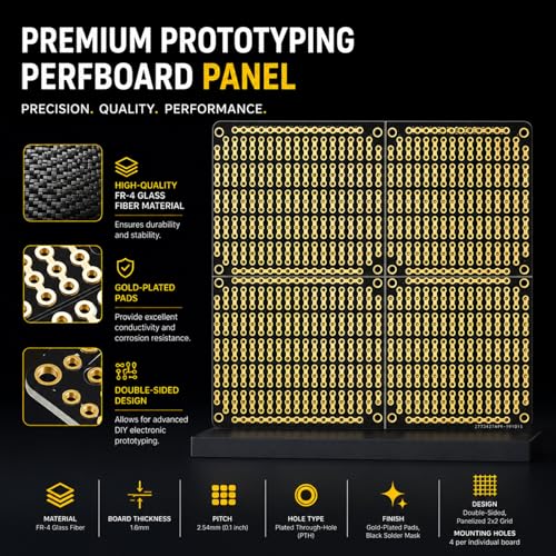 3-Pack Prototyping PCB Board, Gold-Plated, Solderable