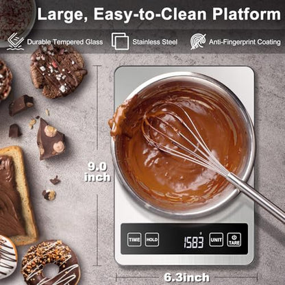 Fuzion Food Kitchen Scale 22lb/0.1oz - Food Scale 7 Units, Tare & Timer