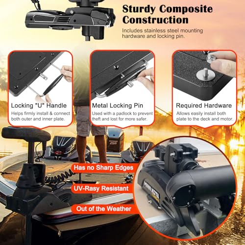 1854021 Composite Quick Release & Installer Bracket for Minn Kota Trolling Motors – Also Referred to MKA-21, Fits for Ulterra/Terrova/PowerDrive/PowerDrive V2 / PowerDrive Pontoon/Deckhand 40