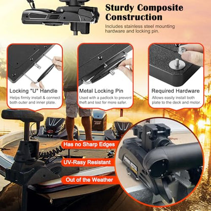 1854021 Composite Quick Release & Installer Bracket for Minn Kota Trolling Motors – Also Referred to MKA-21, Fits for Ulterra/Terrova/PowerDrive/PowerDrive V2 / PowerDrive Pontoon/Deckhand 40