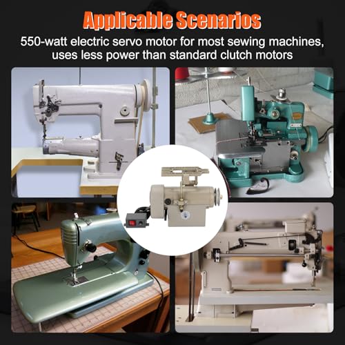 Sewing Machine Servo Motor, 550W Electric Servo Motor, AC110V, 3/4HP, 3450RPM，Industrial Servo Motor with Carbon Brush, Energy Efficient, Quiet Operation, Instructions - size: 550W