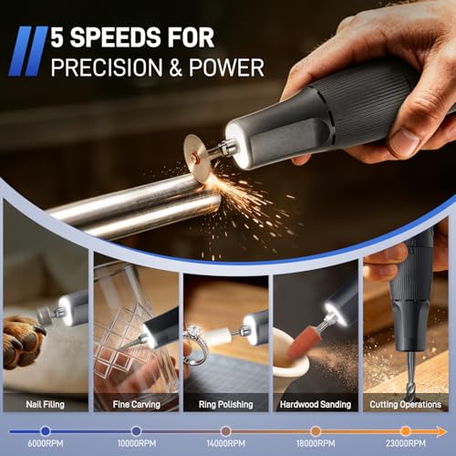 Cordless Rotary Tool Kit, Rechargeable Mini Rotary Tools - color: Grey