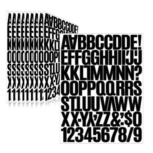 Letter Stickers,Mailbox Numbers,1.5 Inch Waterproof Vinyl Alphabet - color: Black, size: 1.5 Inch