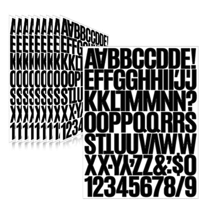 Letter Stickers,Mailbox Numbers,1.5 Inch Waterproof Vinyl Alphabet - color: Black, size: 1.5 Inch