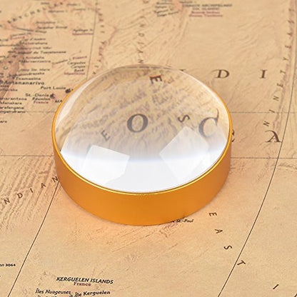6X Paperweight Mirror Round Shape Hd Magnifying Magnifying Glass Dome Genuine Glass Paperweight Map Magnifying Glass and Reading Aid (No Handle) - color: 6x,60mm