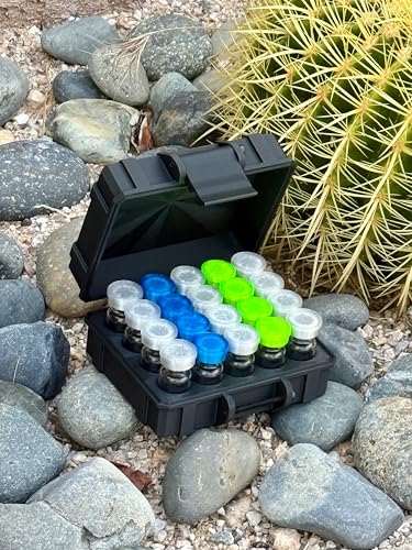 Vial Guard Storage Hard Case for 3ml, 5ml, 10ml, 30ml Vials, Secure Holder Multiple Sizes (Metalic, 20 x 3ml) - size: 20 x 3ml