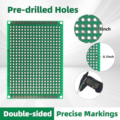 365Pcs Double Sided PCB Board Kit 4 Sizes Circuit Prototype Boards