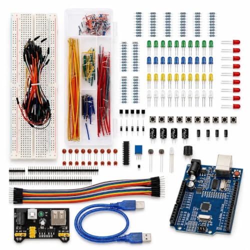 480PCS Electronics Kit and Breadboard Kit with UNO R3 Compatible Board