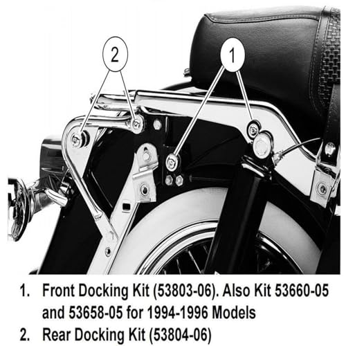 Detachable Docking Hardware Kit for Harley Touring 1997-2008,Road King, Road Glide, Street Glide & Electra Glide(Replace:53803-06) Also 53660-05, 53658-05 for 1994-1996 Models - color: chrome#53803-06