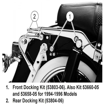 Detachable Docking Hardware Kit for Harley Touring 1997-2008,Road King, Road Glide, Street Glide & Electra Glide(Replace:53803-06) Also 53660-05, 53658-05 for 1994-1996 Models - color: chrome#53803-06