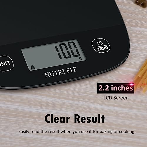 NUTRI FIT Food Scale Kitchen Scales Digital Weight Grams & Ounces Black - color: Carbon Black
