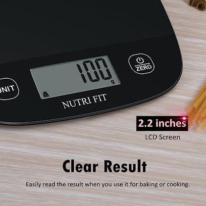 NUTRI FIT Food Scale Kitchen Scales Digital Weight Grams & Ounces Black - color: Carbon Black