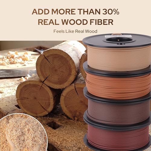 Wood PLA Filament Bundle 250g*4 Pack 3D Printer Filament PLA Bundles - color: 4*250g Dark Wood+light Wood+red Wood+walnut