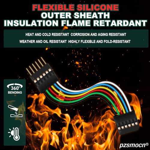 6Sets/48Pcs 24AWG 20cm Dupont 2.54mm 6Pin Black M-F Header Cable