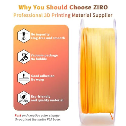 ZIRO PLA Filament Rainbow, 1.75mm 1kg, Fit Most 3D Printer, Falling Leaves - color: Falling Leaves (Matte)