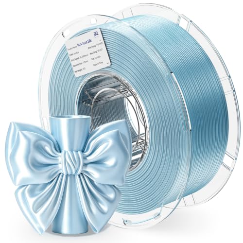 BIQU PLA Aura Silk 3D Printer Filament 1.75mm 1KG(2.2lbs), Ice Blue Silk - color: Ice Blue