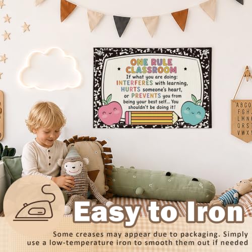 One Rule Classroom Golden Rule Poster Decor Wall Hanging Banner - color: 00-One Rule Classroom - Apple Theme