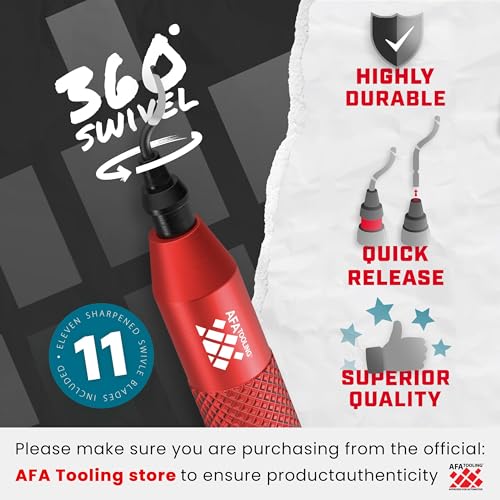 AFA Tooling Deburring Tool, 11 M2 HSS Blades, Red Thick Knurled Handle - style: 11 Blades (BS1010)