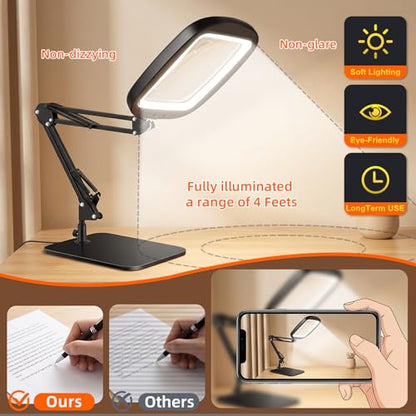 10X 30X Extra Large Magnifying Glass with Light and Stand 7-inch