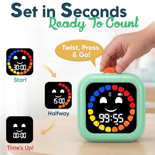 Digital Visual Timer for Kids - Calmer Routines & Transitions - color: Green