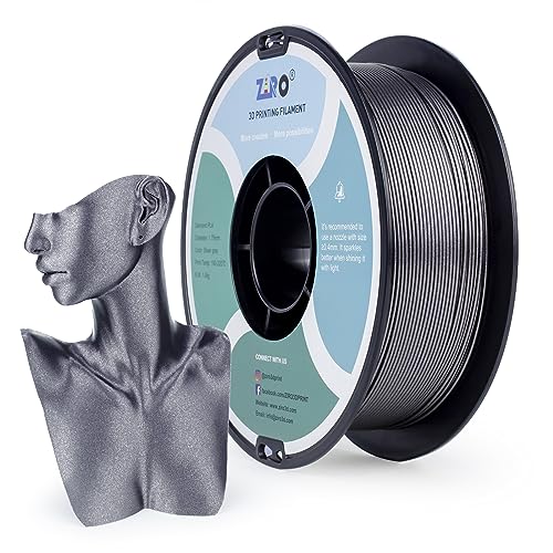 ZIRO 3D Printer Filament, 1.75mm Glitter Sparkle PLA, Diamond Silver Gray - color: Diamond-silver Gray