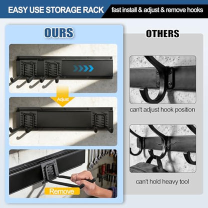 Garage Tool Organizer Wall Mount 49.5", 520lbs Heavy Duty Rack - size: 49.5''-14Pack