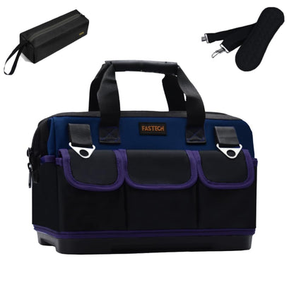 FASTECH 20in Heavy Duty Bottom Tool Bag With Wide Mouth For Tool Storage, Carrier and Organizer, Tote Bag For Men/Women, Wide Mouth Tools Bag With Inside Pockets (20 Inch) - size: 20IN Bottom