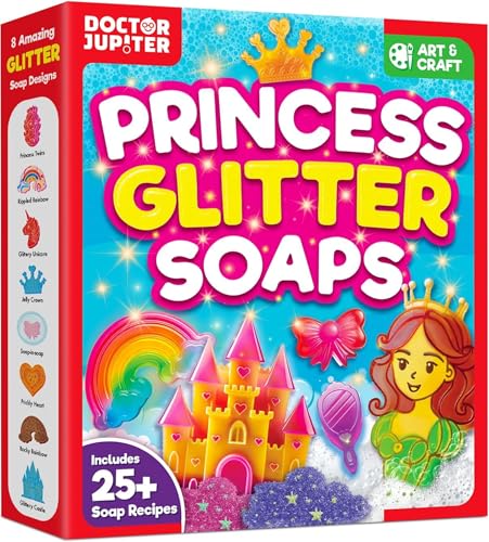 Doctor Jupiter Princess Glitter Soap Making Kit for Kids Ages 6+ - style: Princess Glitter Soaps: 6+