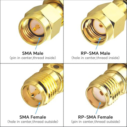 Upgraded B-MR200 RP-SMA Coaxial Cable 3.28ft RP-SMA Male to RP-SMA Female Coax Extension Cable Ultra Low Loss for WiFi Antennas, Wireless routers, Better Than RG58 - color: 3.28ft