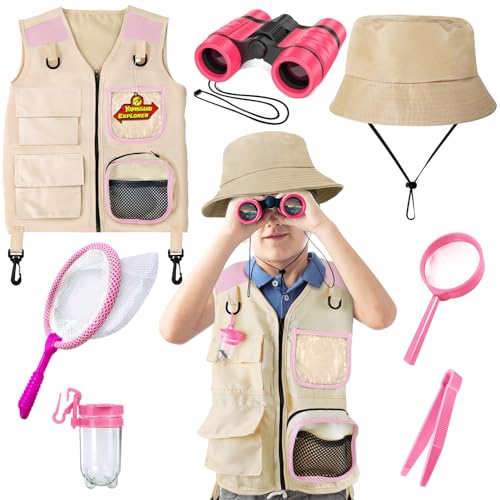 YOPINSAND Kids Explorer Kit & Bug Catcher Kit, Kids Outdoor Exploration Set - color: Pink