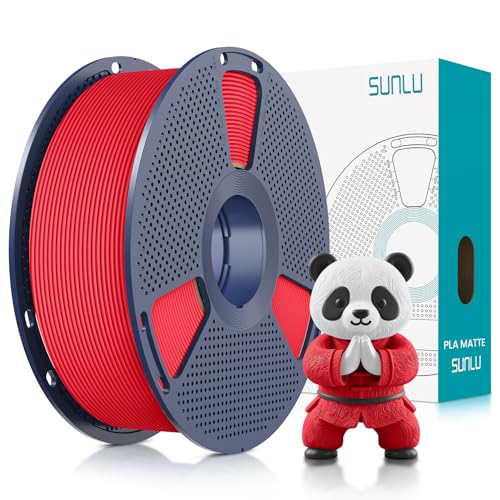 SUNLU 1KG PLA Matte 3D Printer Filament 1.75mm, Matte Red - color: Red, size: 1KG