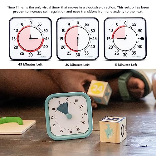 TIME TIMER Home MOD – 60-Minute Visual Timer Home Edition, Silent Operation Study Tool for Kids Desk, Homeschool Supplies, Office & Meetings (Lake Day Blue) - color: Lake Day Blue, size: 3.5, style: Timer