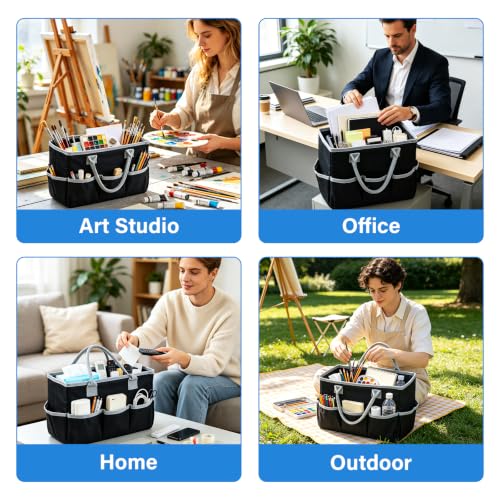 ZKOO Art Craft Organizer Tote Bag, Desktop Tote and Organizer Black - color: Black
