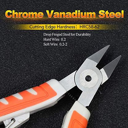SPEEDWOX 5 Inch Diagonal Cutting Pliers Tapered Head Ultra Sharp Model Sprue Wire Clippers Electrical Wire Cutter Side Cutting Nippers with Safety Lock CR-V Steel - style: B