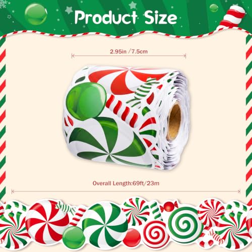 69Ft Christmas Candy Bulletin Board Border Trim, Die-Cut Candy Cane Lollipop Border Roll, Holiday Classroom Decor for Bulletin Board, Whiteboard, Door, Christmas Party Decorations - color: red, green, white