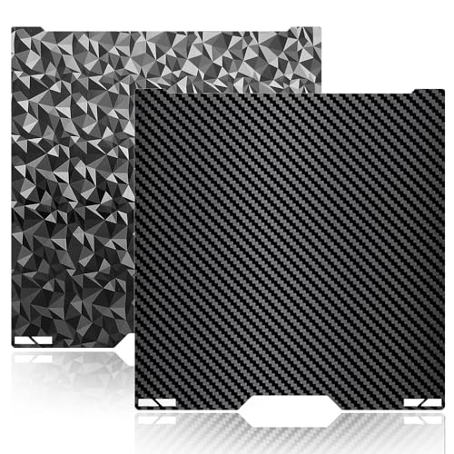 PEO PET For Bambu Lab H2C A2L Build Plate 335x325mm Double Sided Printing H2C Build Plate Carbon Fiber+Diamond Smooth Build Plate Easy Bend Removal TPU/PETG/PLA Filaments For Bambu Lab A2L Accessories - color: PEO+PET