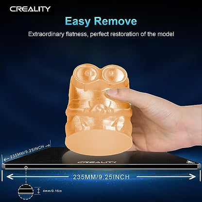 UNIDO Creality Official Ender 3 Glass Bed Upgraded, High Hardness Durable Glass Platform for 3D Printer, Tempered Glass Build Plate for Ender 3 Pro, Ender 5, Ender 5 Pro, Ender 3 V2, 235x235×4mm