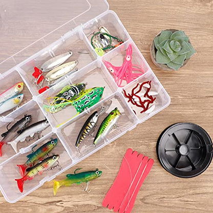 Bead Organizer Storage 3 Pack 15 Grid Clear Plastic Tackle Box Adjustable - size: 3pcs