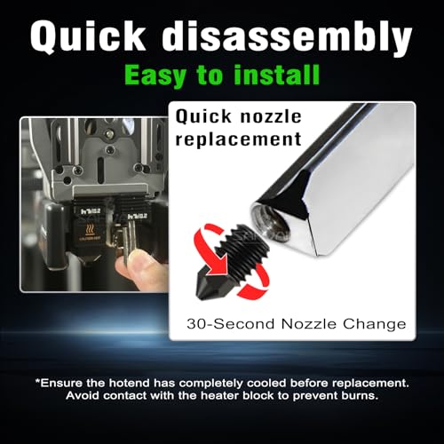 3-Pack 0.2mm Bamboo X2D/H2D/H2S/H2C/P2S Hotend Kit, Hardened Steel Nozzle Replacement Parts for Bambu Lab H2 Series/P2S/X2D 3D Printer, Quick-Swap Bamboo Print Head, Balanced Speed & Detail - size: 3 PK 0.2MM