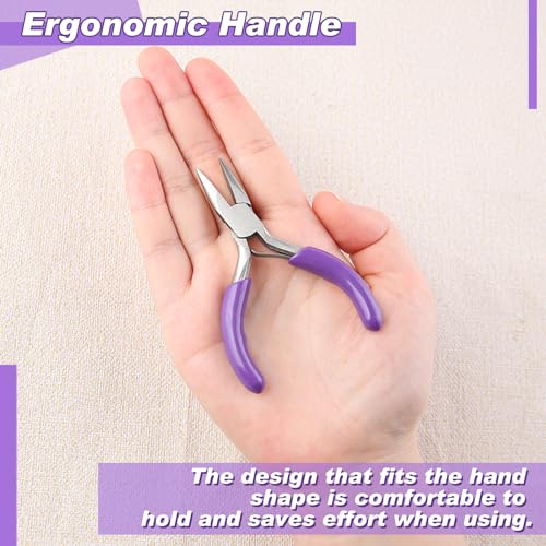 3 Inches Chain Nose Pliers Mini Needle-Nose Pliers Miniature Pocket Plier Mini Jewelry Pliers For Jewelry Making Bending Wire Small Object Gripping Diy Craft Hobby Supplies - style: Chain Nose Pliers