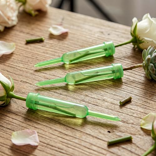 Royal Imports Floral Water Tubes with Caps 4.5" Green Flower Vials 100 Pack - color: 4.5" Green-pointed 100 Pack